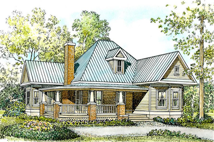 2-Bedroom, 1270 Sq Ft Cottage Home Plan - 192-1001 - Main Exterior