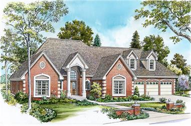 4-Bedroom, 3482 Sq Ft Traditional Home Plan - 192-1016 - Main Exterior