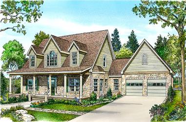 3-Bedroom, 2728 Sq Ft Country Home Plan - 192-1019 - Main Exterior