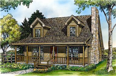3-Bedroom, 1654 Sq Ft Country Home Plan - 192-1029 - Main Exterior