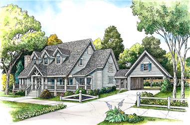 4-Bedroom, 3519 Sq Ft Country House Plan - 192-1031 - Front Exterior