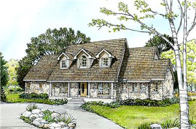 3-Bedroom, 3098 Sq Ft Country House Plan - 192-1036 - Front Exterior
