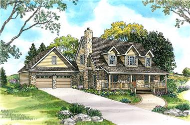 4-Bedroom, 2997 Sq Ft Country Home Plan - 192-1049 - Main Exterior