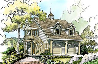 1-Bedroom, 712 Sq Ft Cottage House Plan - 192-1055 - Front Exterior