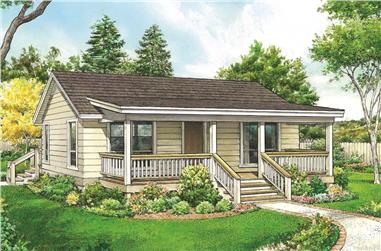 1-Bedroom, 672 Sq Ft Cottage House - Plan #192-1061 - Front Exterior