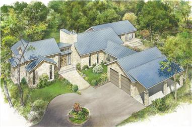 3-Bedroom, 3087 Sq Ft Texas Style Home - Plan #192-1067 - Main Exterior