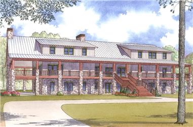 11-Bedroom, 5121 Sq Ft Country House Plan - 193-1006 - Front Exterior