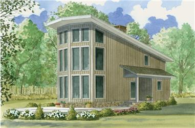 1-Bedroom, 844 Sq Ft Contemporary Home Plan - 193-1010 - Main Exterior