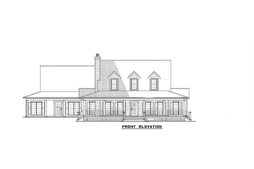 Home Plan Front Elevation of this 6-Bedroom,3437 Sq Ft Plan -193-1017