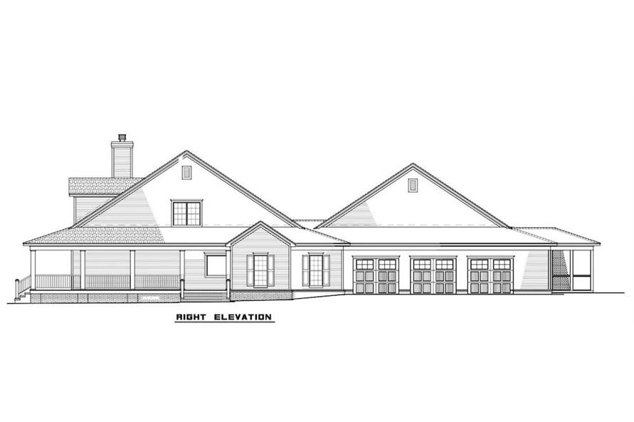 Home Plan Right Elevation of this 6-Bedroom,3437 Sq Ft Plan -193-1017