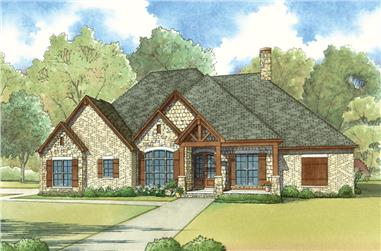 4-Bedroom, 2676 Sq Ft Country Home Plan - 193-1024 - Main Exterior