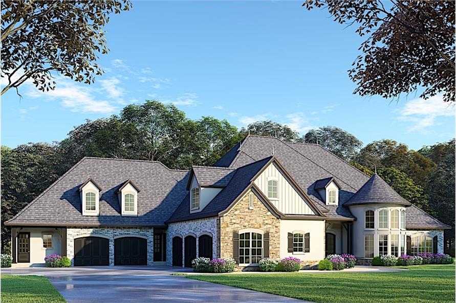 6-Bedroom, 5106 Sq Ft French Country Manor Home - Plan #193-1077 - Main Exterior