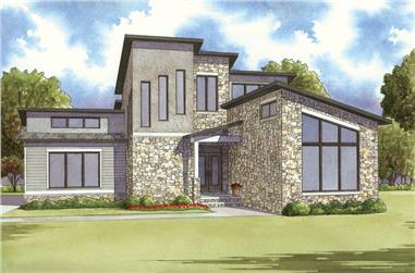 2-Bedroom, 1911 Sq Ft Contemporary Home Plan - 193-1111 - Main Exterior