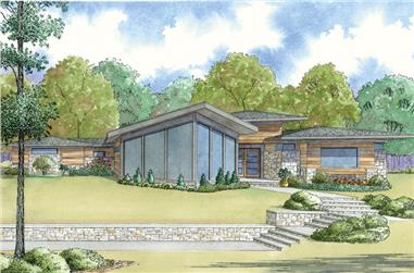 4-Bedroom, 3447 Sq Ft Contemporary House - Plan #193-1121 - Front Exterior