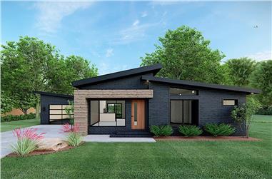3-Bedroom, 1131 Sq Ft Contemporary House Plan - 193-1170 - Front Exterior