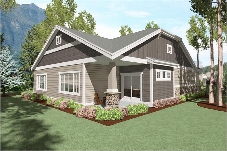 Home Plan Rear Elevation of this 2-Bedroom,1760 Sq Ft Plan -194-1005