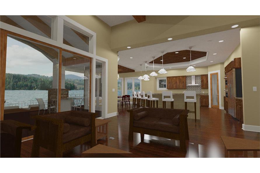 194-1010: Home Plan 3D Image-Great Room
