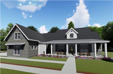 3-Bedroom, 3215 Sq Ft Farmhouse House Plan - 194-1023 - Front Exterior