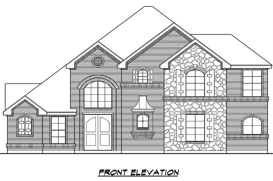 195-1014: Home Plan Front Elevation