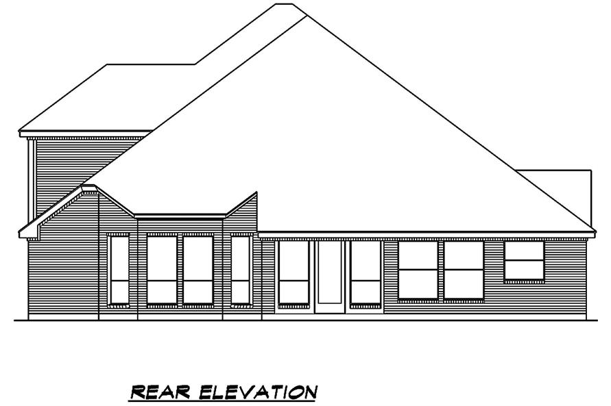 Home Plan Rear Elevation of this 5-Bedroom,3062 Sq Ft Plan -195-1014