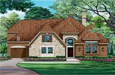 4-Bedroom, 4268 Sq Ft European House Plan - 195-1026 - Front Exterior