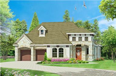 3-Bedroom, 2921 Sq Ft Tuscan House Plan - 195-1129 - Front Exterior