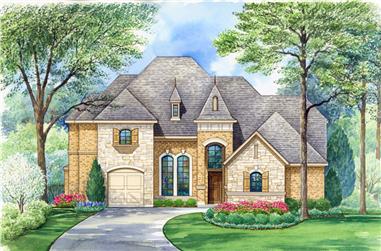 4-Bedroom, 4198 Sq Ft French House Plan - 195-1183 - Front Exterior