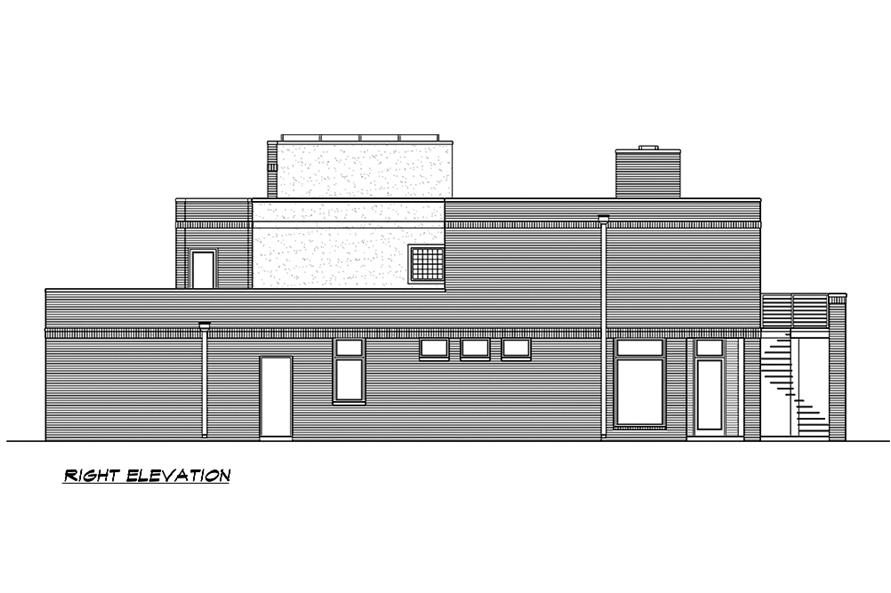 Home Plan Right Elevation of this 4-Bedroom,3785 Sq Ft Plan -195-1185