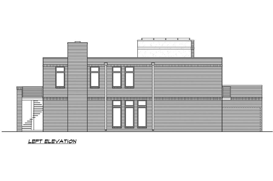 Home Plan Left Elevation of this 4-Bedroom,3785 Sq Ft Plan -195-1185