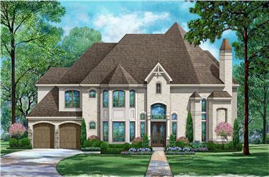 4-Bedroom, 4298 Sq Ft Luxury House - Plan #195-1297 - Front Exterior