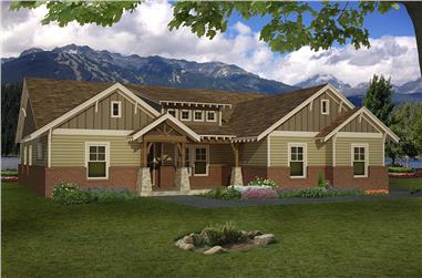 4-Bedroom, 2697 Sq Ft Arts and Crafts Home Plan - 196-1022 - Main Exterior