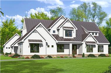 5-Bedroom, 5371 Sq Ft Luxury House Plan - 196-1029 - Front Exterior
