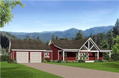 2-Bedroom, 1650 Sq Ft Barn-Style Country House - Plan #196-1072 - Front Exterior