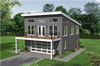 1-Bedroom, 831 Sq Ft Contemporary Home - Plan #196-1103 - Main Exterior