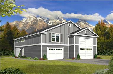 1-Bedroom, 1200 Sq Ft Vacation Homes House Plan - 196-1107 - Front Exterior