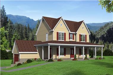 3-Bedroom, 2715 Sq Ft Country House Plan - 196-1132 - Front Exterior