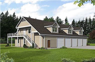 2-Bedroom, 2500 Sq Ft Farmhouse House Plan - 196-1175 - Front Exterior