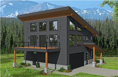 3-Bedroom, 1359 Sq Ft Contemporary House - Plan #196-1189 - Front Exterior