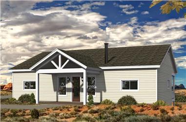 2-Bedroom, 1500 Sq Ft Ranch House Plan - 196-1197 - Front Exterior