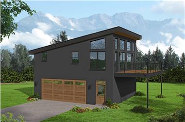 1-Bedroom, 804 Sq Ft Contemporary House - Plan #196-1212 - Front Exterior