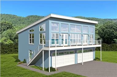 2-Bedroom, 1402 Sq Ft Contemporary Home - Plan #196-1213 - Main Exterior