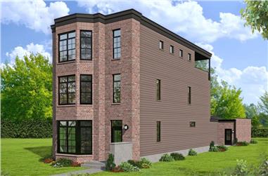 3-Bedroom, 3321 Sq Ft Contemporary Townhouse - Plan #196-1236 - Main Exterior