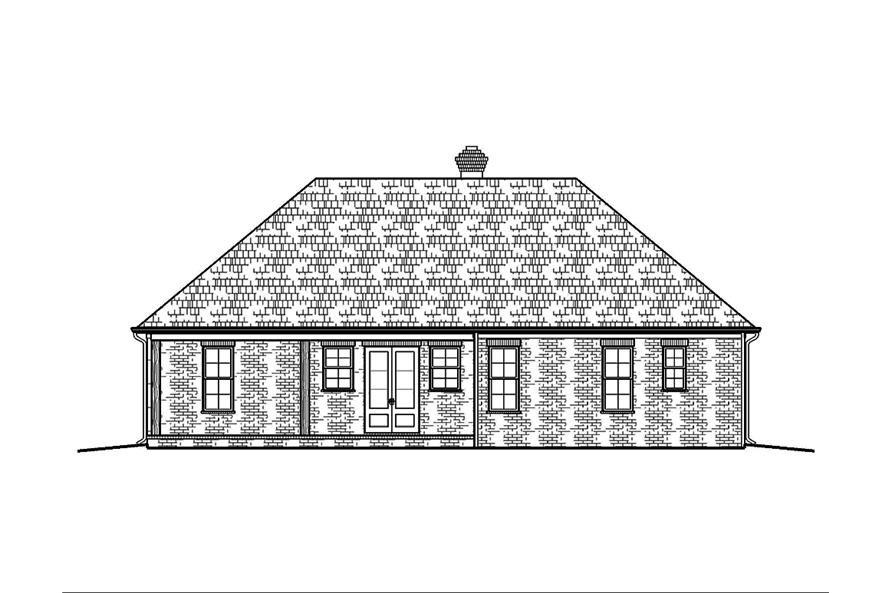 Home Plan Rear Elevation of this 3-Bedroom,1672 Sq Ft Plan -197-1004