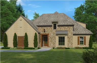 4-Bedroom, 3490 Sq Ft French Home Plan - 197-1016 - Main Exterior
