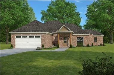 3-Bedroom, 1649 Sq Ft French House Plan - 197-1020 - Front Exterior