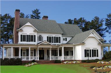 5-Bedroom, 5288 Sq Ft Colonial House Plan - 198-1004 - Front Exterior