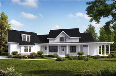 4-Bedroom, 3968 Sq Ft Cottage House Plan - 198-1044 - Front Exterior