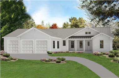 3-Bedroom, 1946 Sq Ft Cottage Home Plan - 198-1091 - Main Exterior