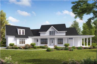4-Bedroom, 3954 Sq Ft Transitional Farmhouse House - Plan #198-1093 - Front Exterior