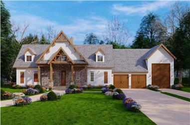 3-Bedroom, 2142 Sq Ft Barn Style Home Plan - 198-1165 - Main Exterior